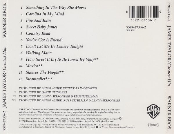 James Taylor (2) – Greatest Hits