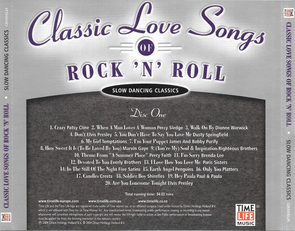 Various – Classic Love Songs Of Rock 'N' Roll - Slow Dancing Classics